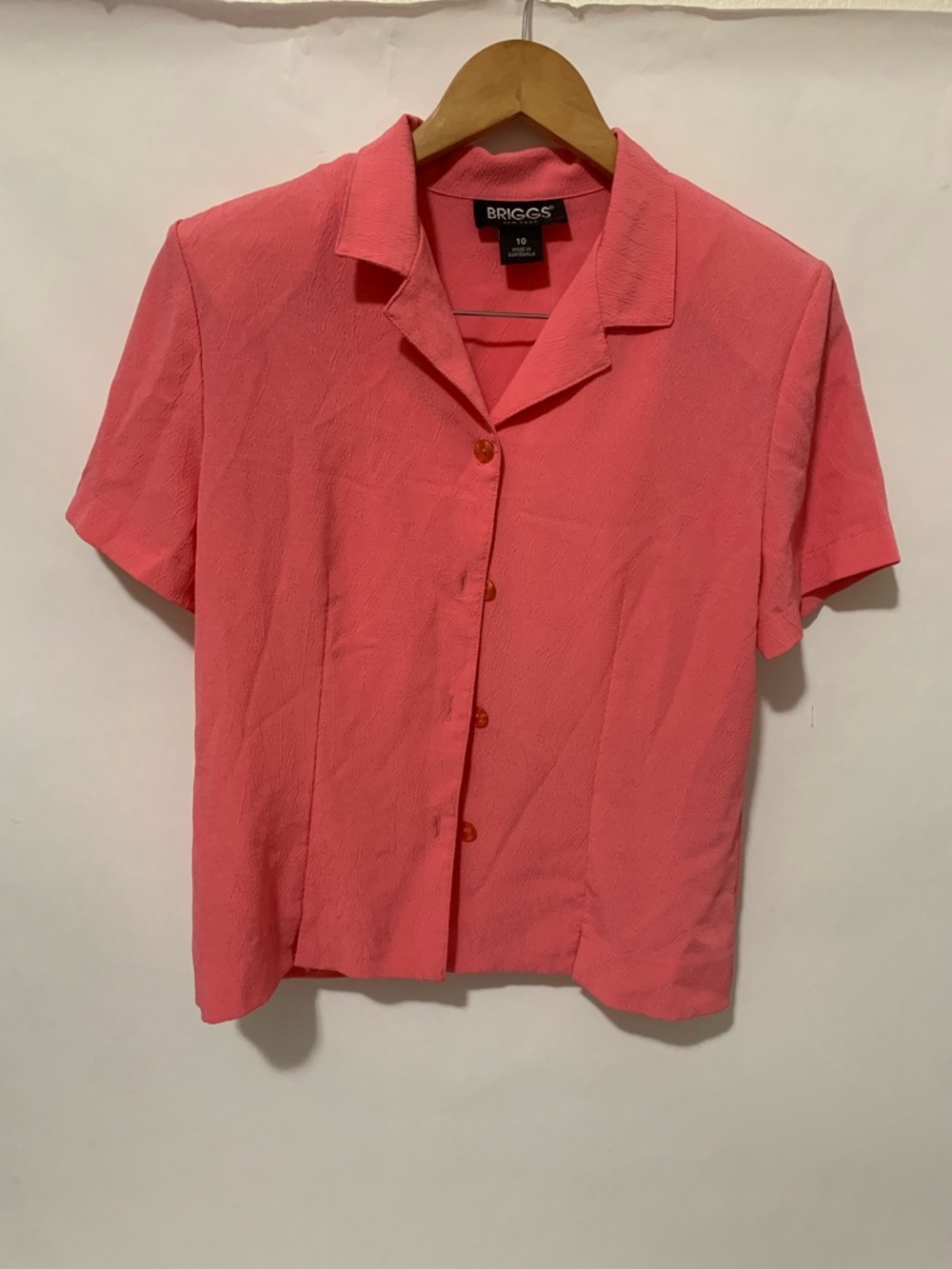 Briggs New York Coral Pink Short Sleeve Top